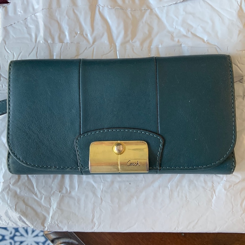 Coach Blue Leather Kristin Spectators Wallet